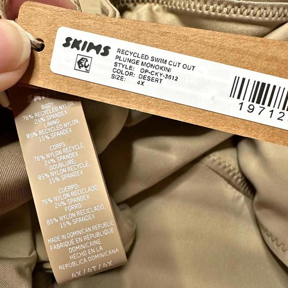 NWT Skims Swim Cut Out Plunge Monokini Swimsuit Desert Women’s 4X - Picture 8 of 8